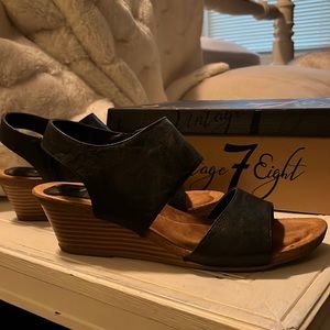 Black heeled sandals